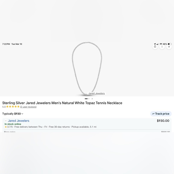 BRAND NEW Ross-Simons 925 silver tennis necklace&bracelet, white topaz stones. - Picture 16 of 16